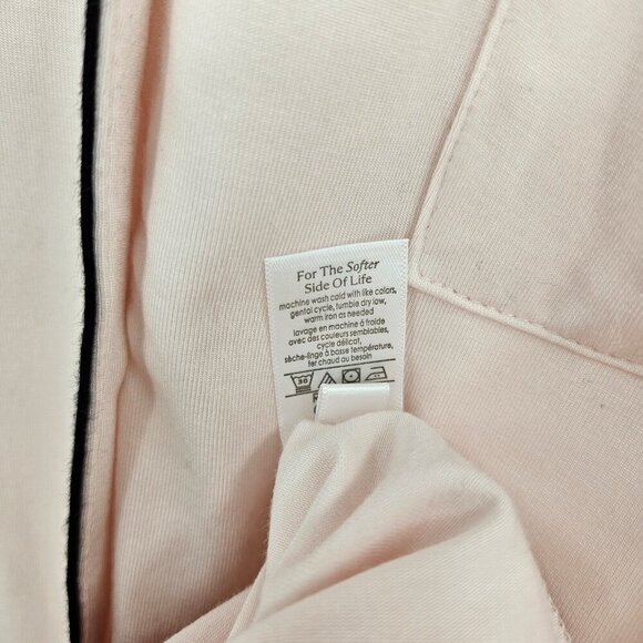 New Eberjey Long Sleeve PJ Top Only Womens XS Gisele Pink Black - Picture 6 of 7